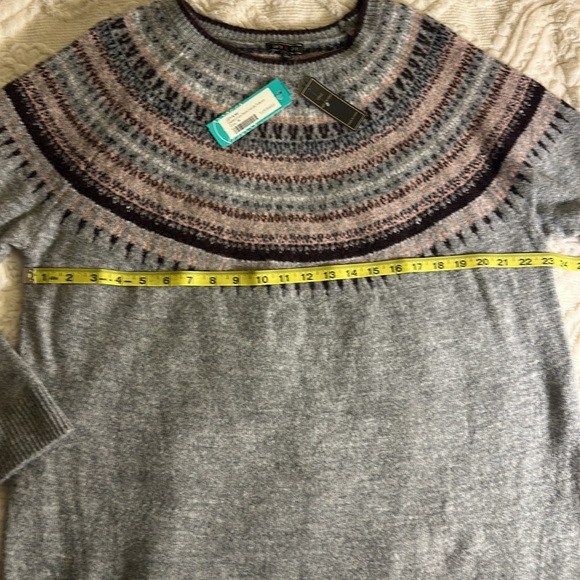 Lety & Me Gray argyle Patterned Women's knit Sweater XL - Picture 6 of 10